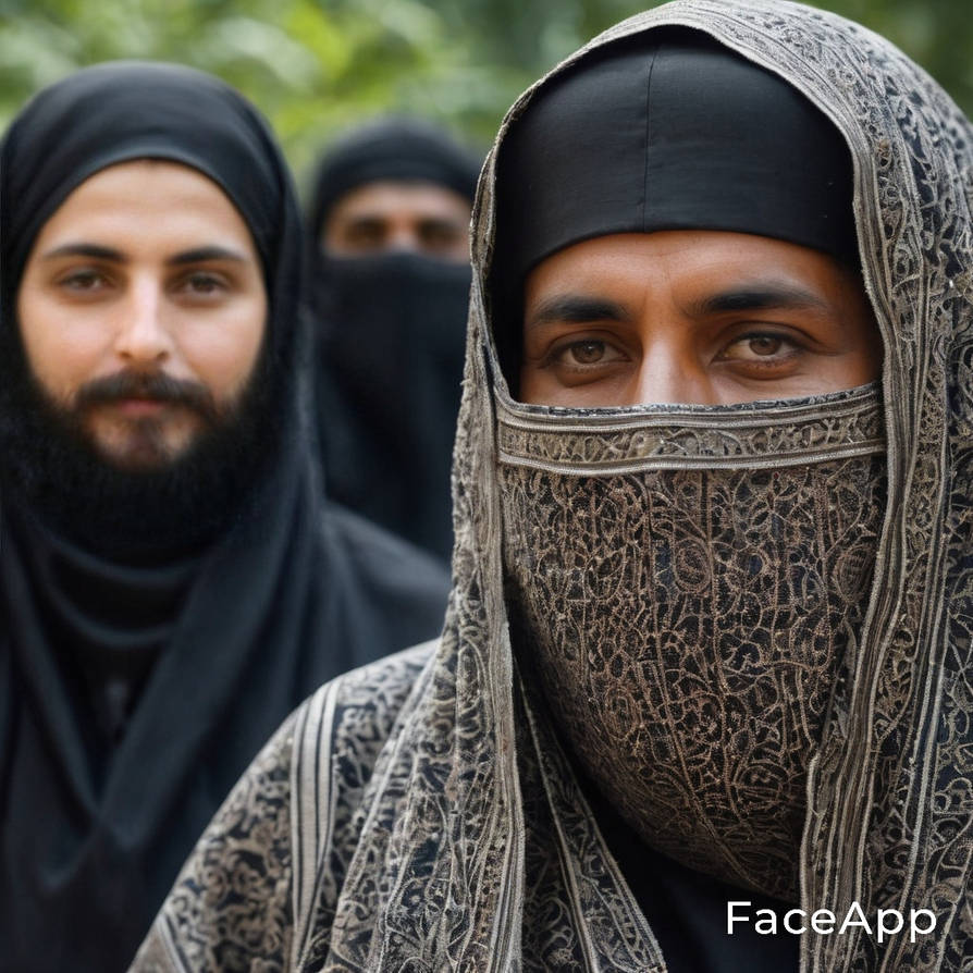 Muslim woman in mustache , man in burqa by bananashake1997 on DeviantArt