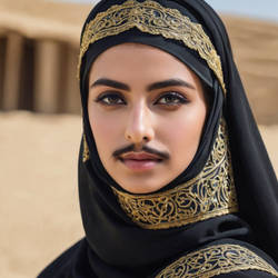 Mustache of muslim girl