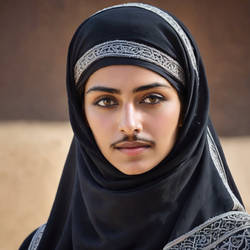 Mustache of muslim girl