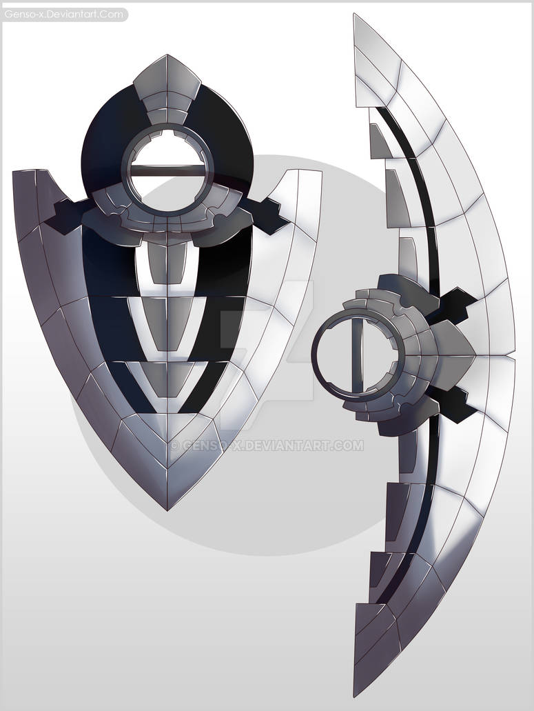 Crescent Moon Blade/Shield - Weapon Commission by Genso-x on