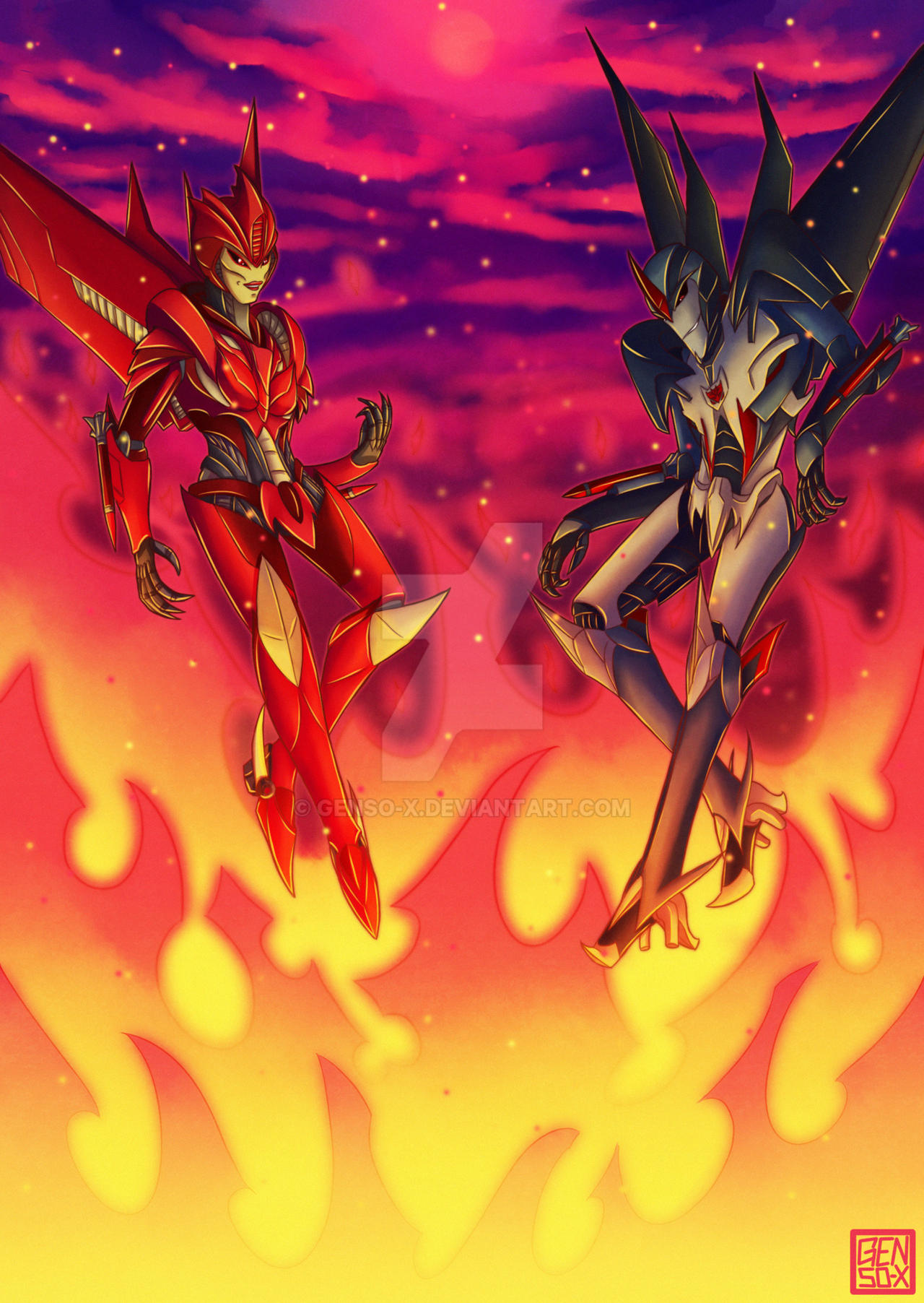 Deviantart Starshift Redshift and Starscream - Commission by Genso-x on DeviantArt
