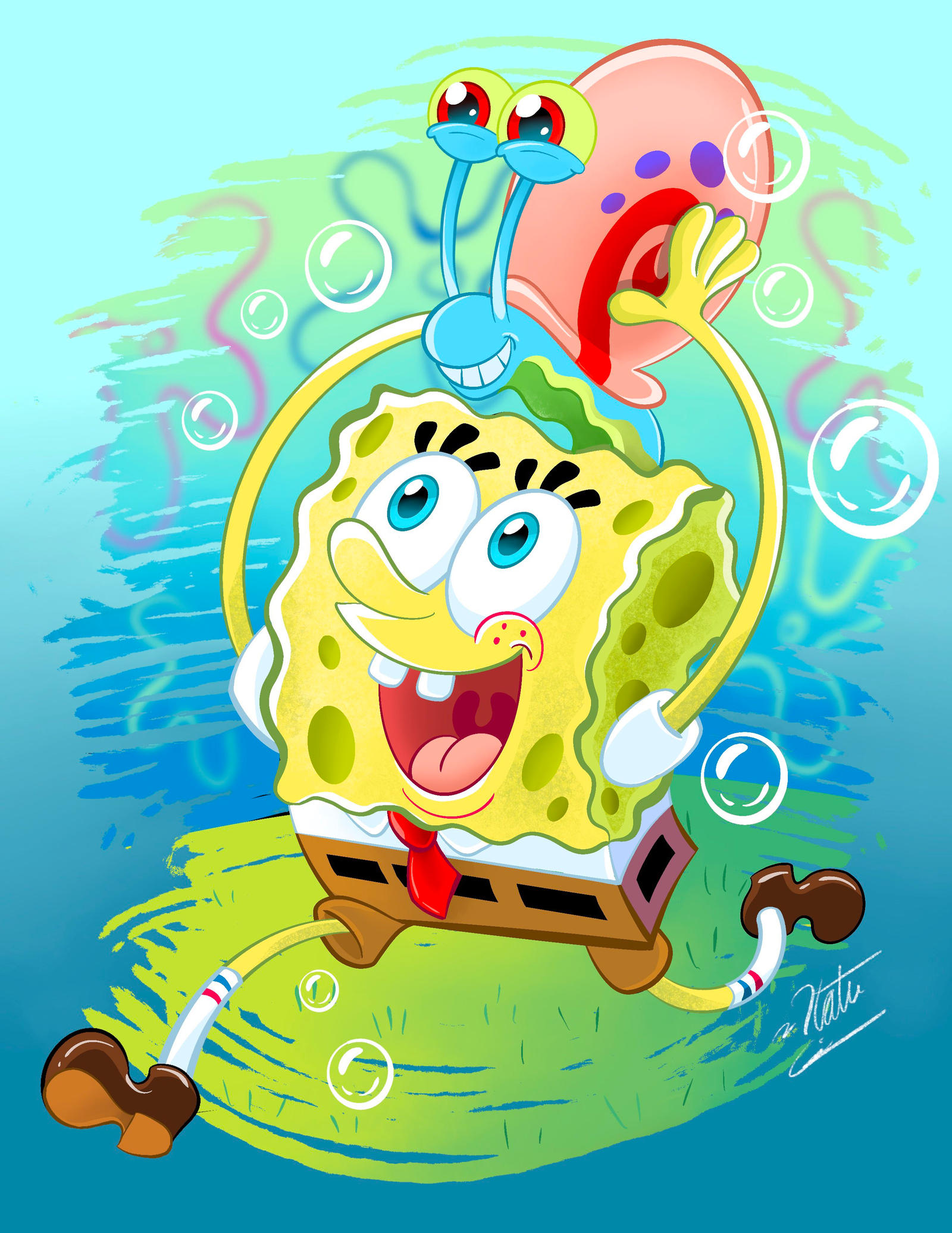 Spongebob and Gary by Pinto-Beans on DeviantArt