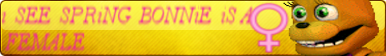Female spring bonnie fan button