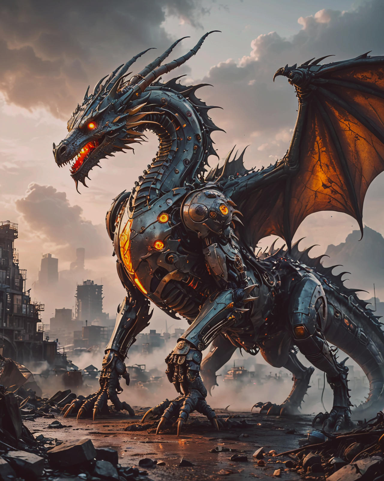 Rusty Machine Dragon Mechanized Dragon by MightyGorgar on DeviantArt