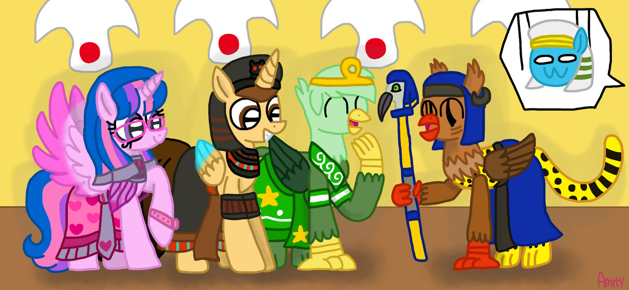 Amity,Gregory,EJ and Scarab meet Amahte by Amity-Hsu on DeviantArt