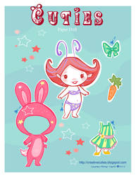 Cute bug gilr paper-doll