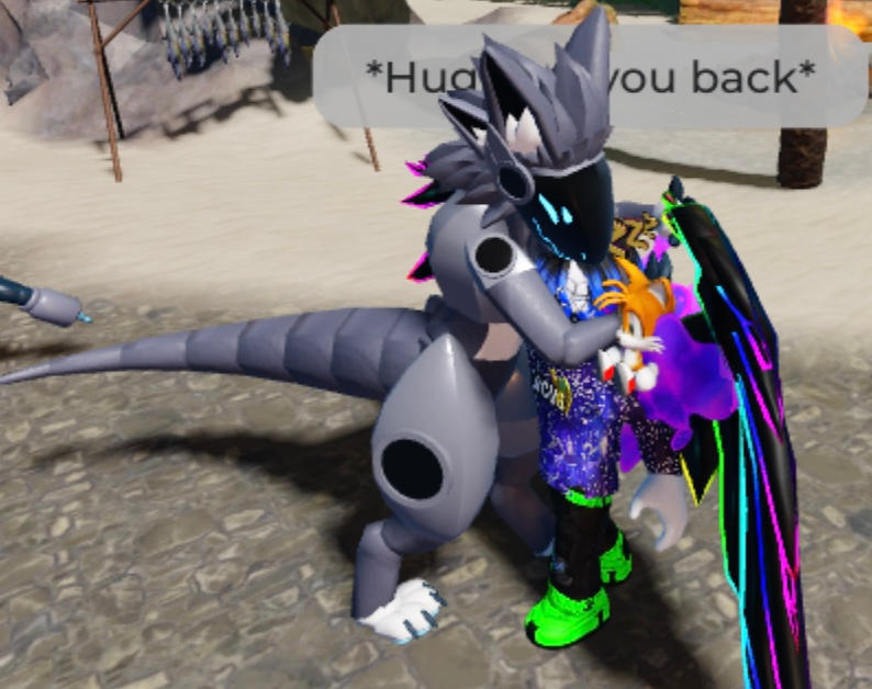 Protogen Holding Rabbit Im getting hugged by a Furry Protogen! :3 by Sidetriggered on DeviantArt