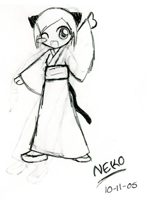 Neko in a Kimono