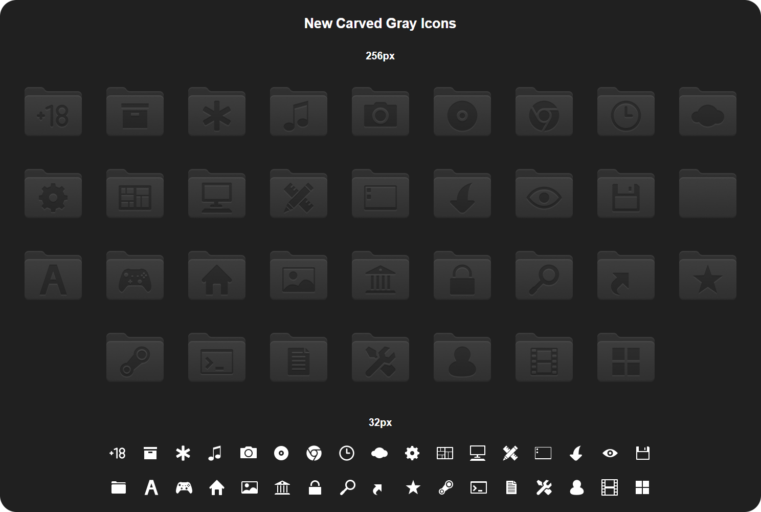 New Carved Gray Icon Pack by Metal-Txus on DeviantArt