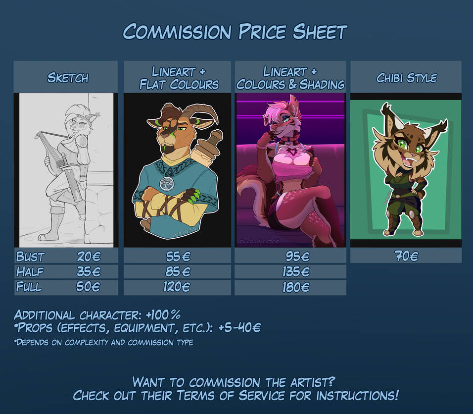 Commission Price Sheet