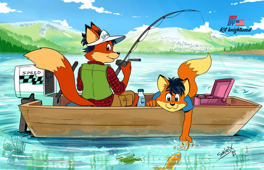 father and son fishing trip