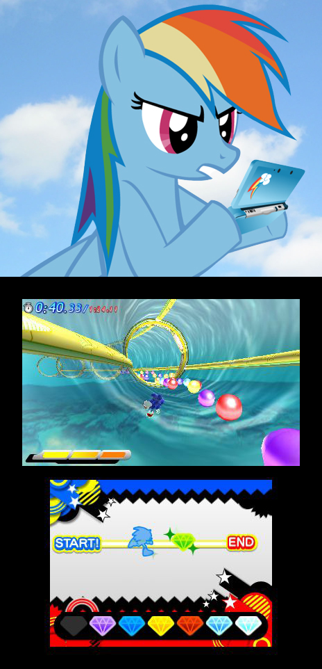 Rainbow Dash playing Sonic Generations