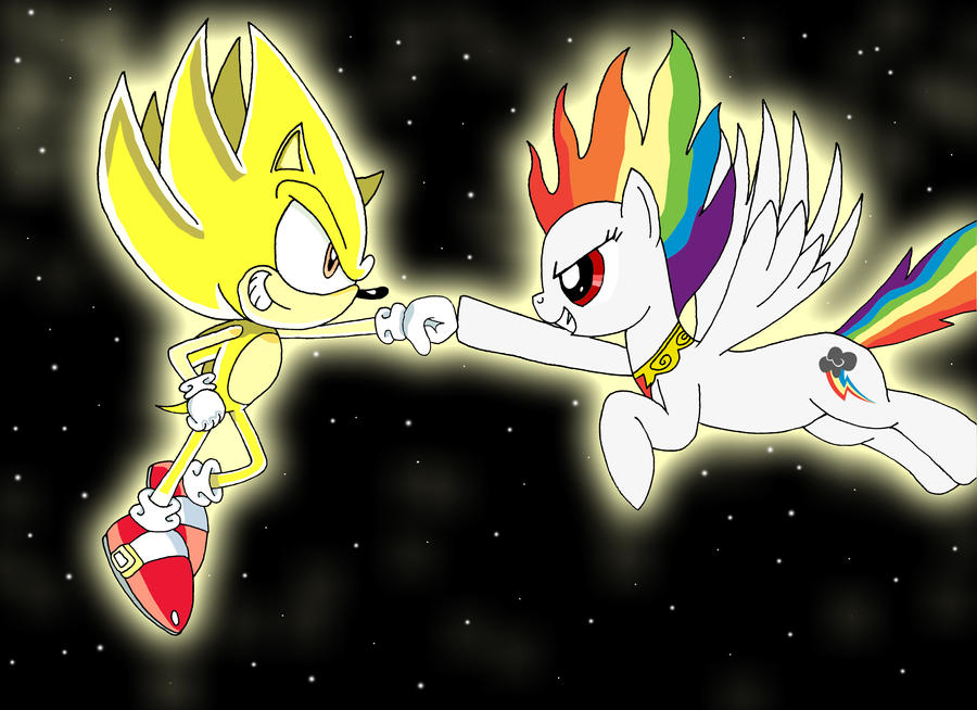 Super Sonic and Super Rainbow Dash