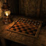 A Checkers Table Scene