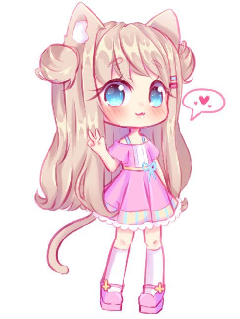 cute chibi anime cat girl