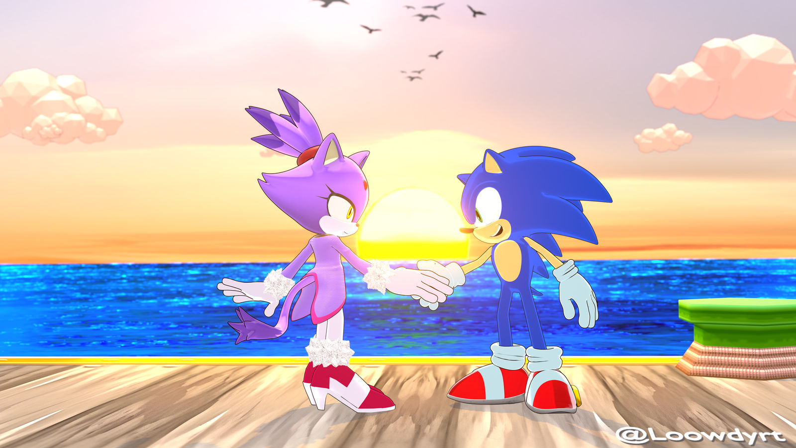 Sonic Rush Adventure- Sonic And Blaze Handshake HD by loowdyrt on ...