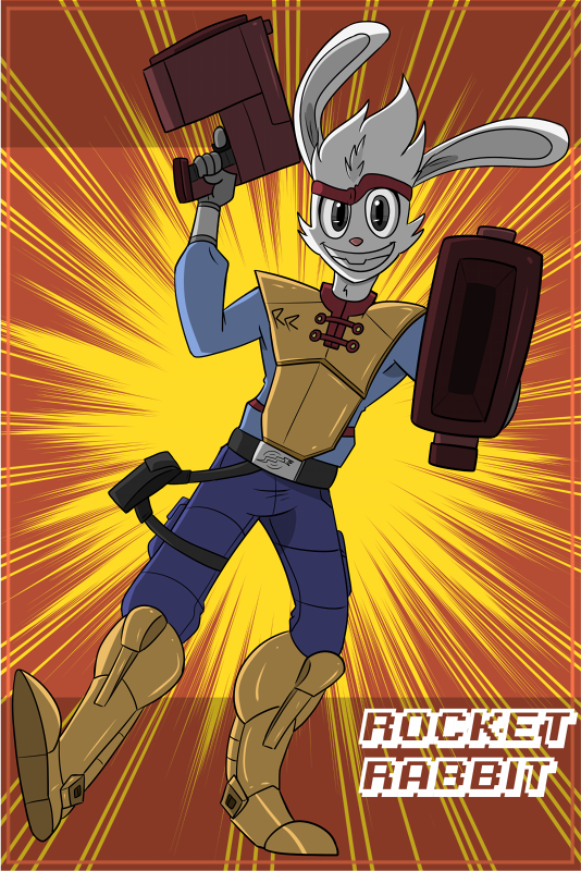 BELATED X-MAS TRADE 10: Rocket Rabbit by Bitkademan on DeviantArt