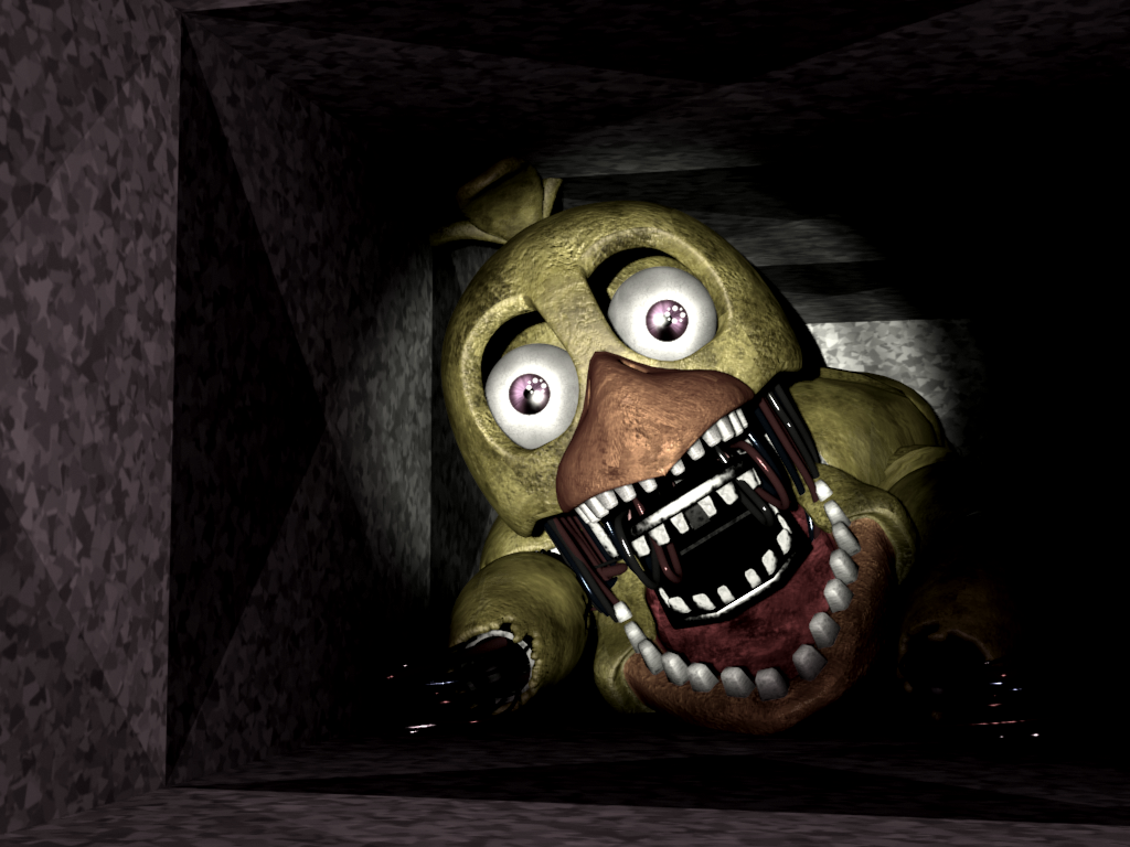 Withered chica gets stuck in a vent 