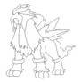 Entei Lineart