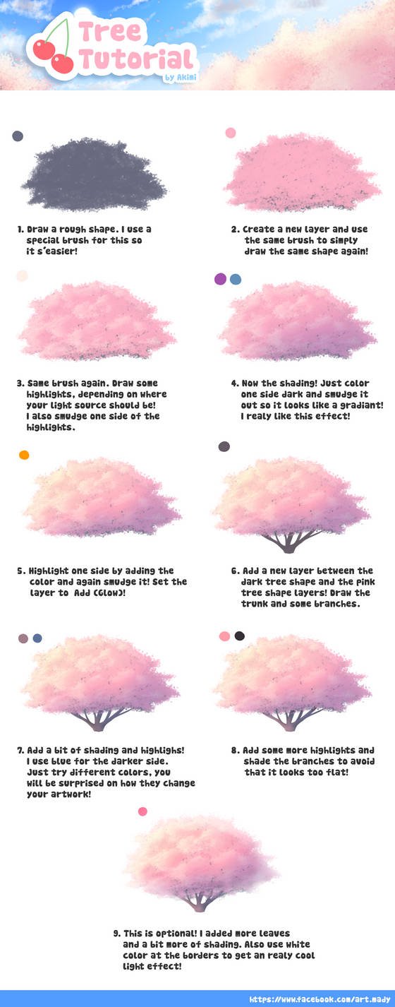 Cherry Tree Tutorial Tree tutorial (Cherry) by A-k-i-m-i on DeviantArt