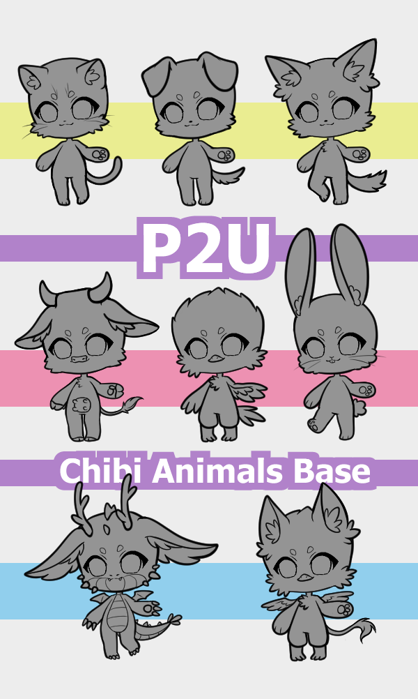 Chibi Animals Base P2U by A-k-i-m-i on DeviantArt