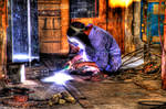 hdr man at work by omaralNaqbi