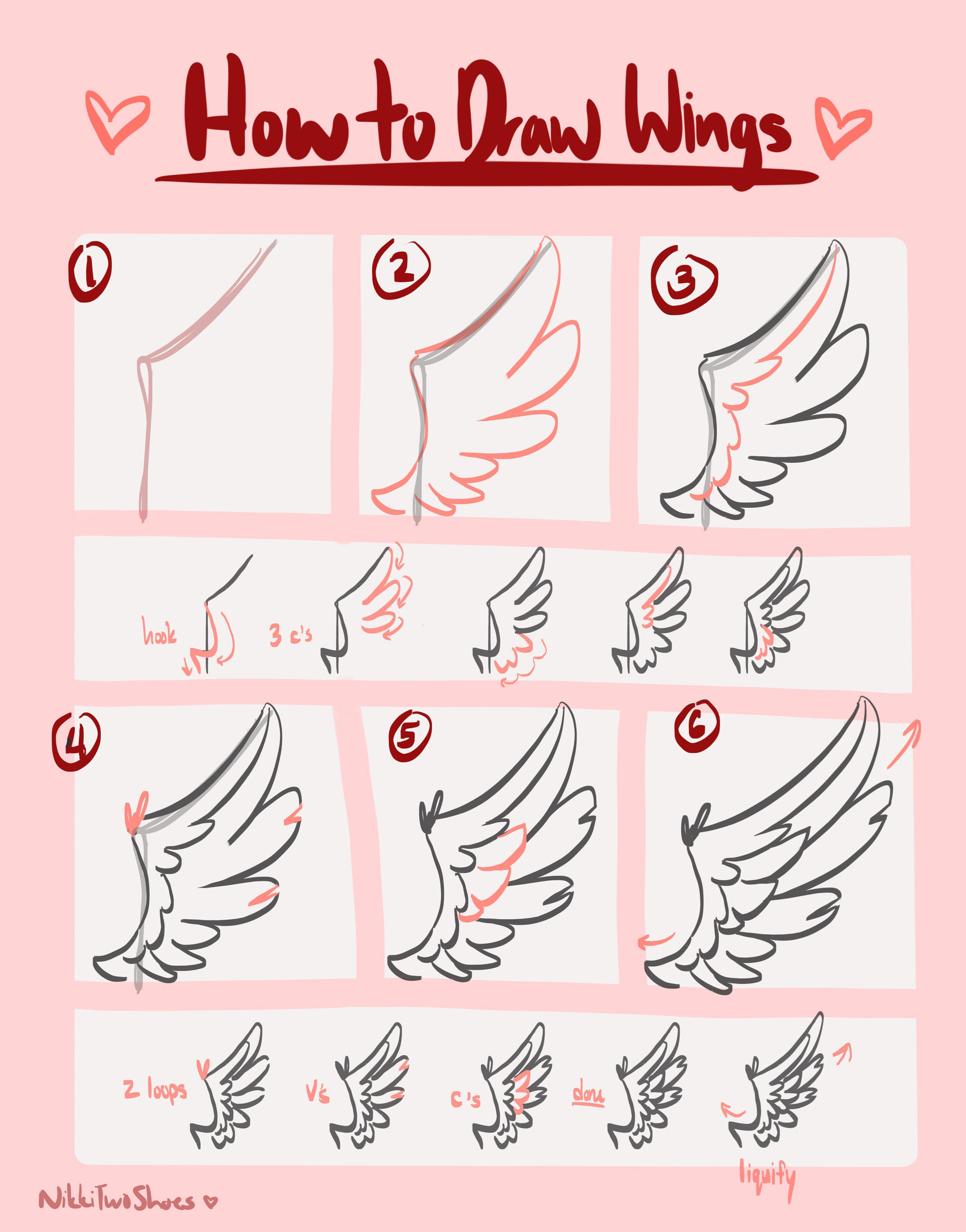 Wings Drawing Tutorial at Patricia Henderson blog