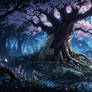 Full Moon in Forest