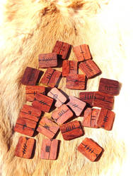 Granadillo wood Ogham set