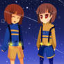 Outertale Frisk and Chara