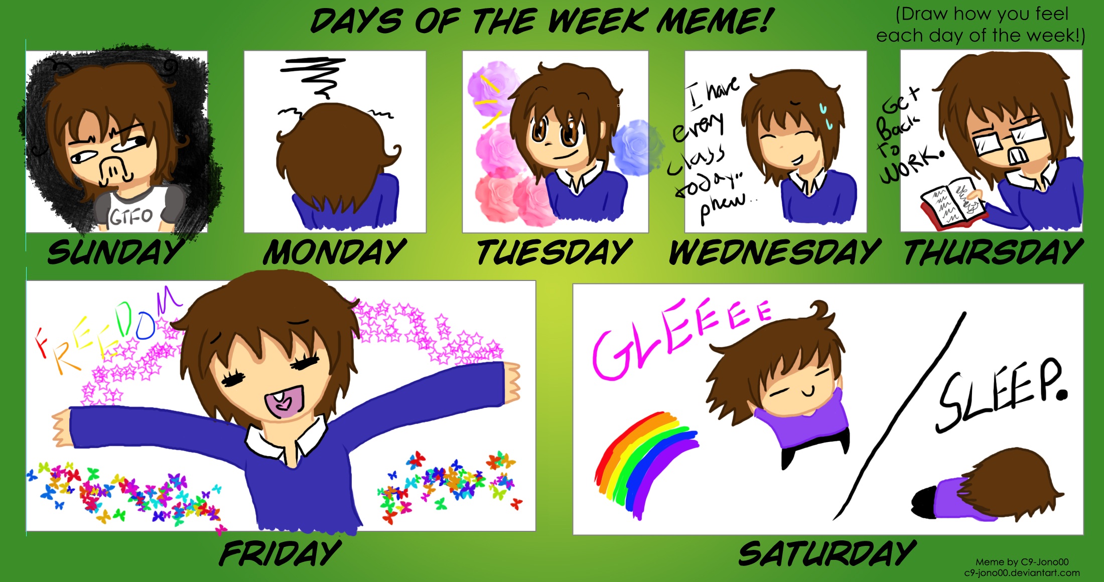 Days Of The Week Meme By Pen Pen Potato On Deviantart Days Of The Week Meme By Pen Pen Potato On Deviantart