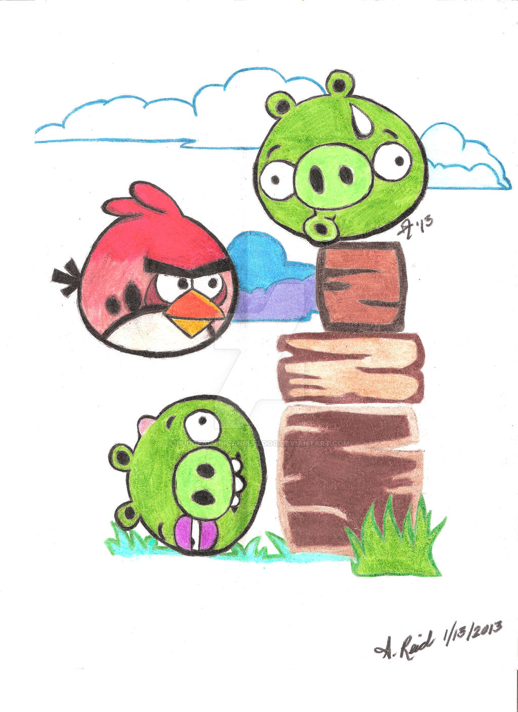 Custom Angry Birds Colored Pencil For My Son By