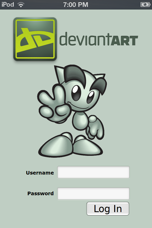 deviantART iOS app - Log In