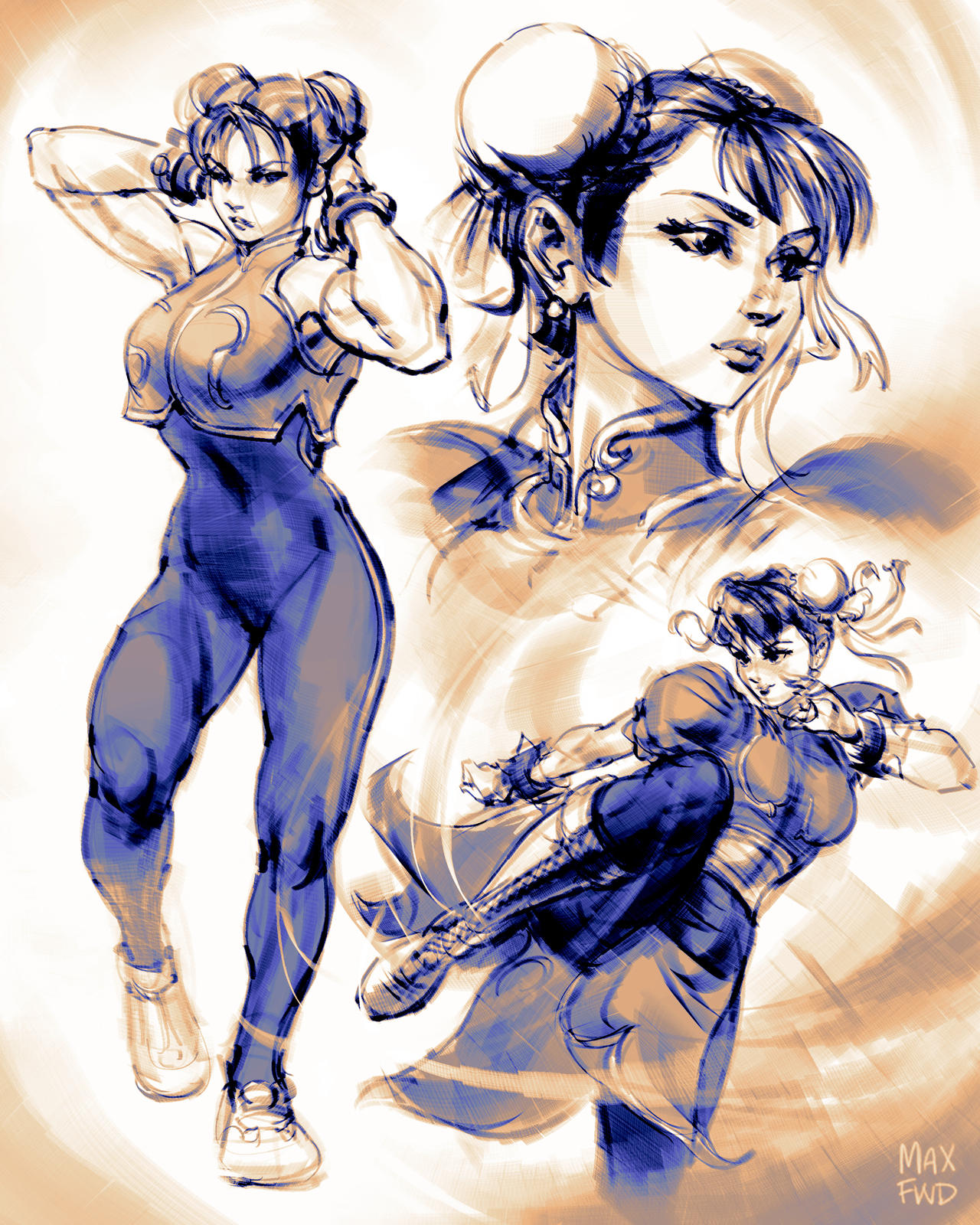 Chun Li R36 Quick Chun Li Study Sketches! by maxfwd on DeviantArt
