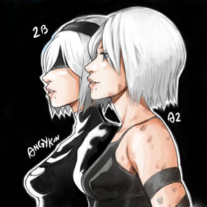 Nier Automata 2B and A2