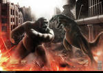 KONG vs V-rex by omupied