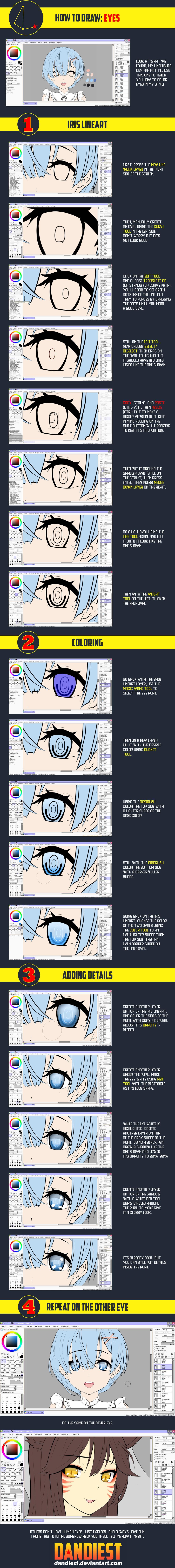 How To Draw Anime Eyes Using Paint Tool Sai By Dandiest On Deviantart