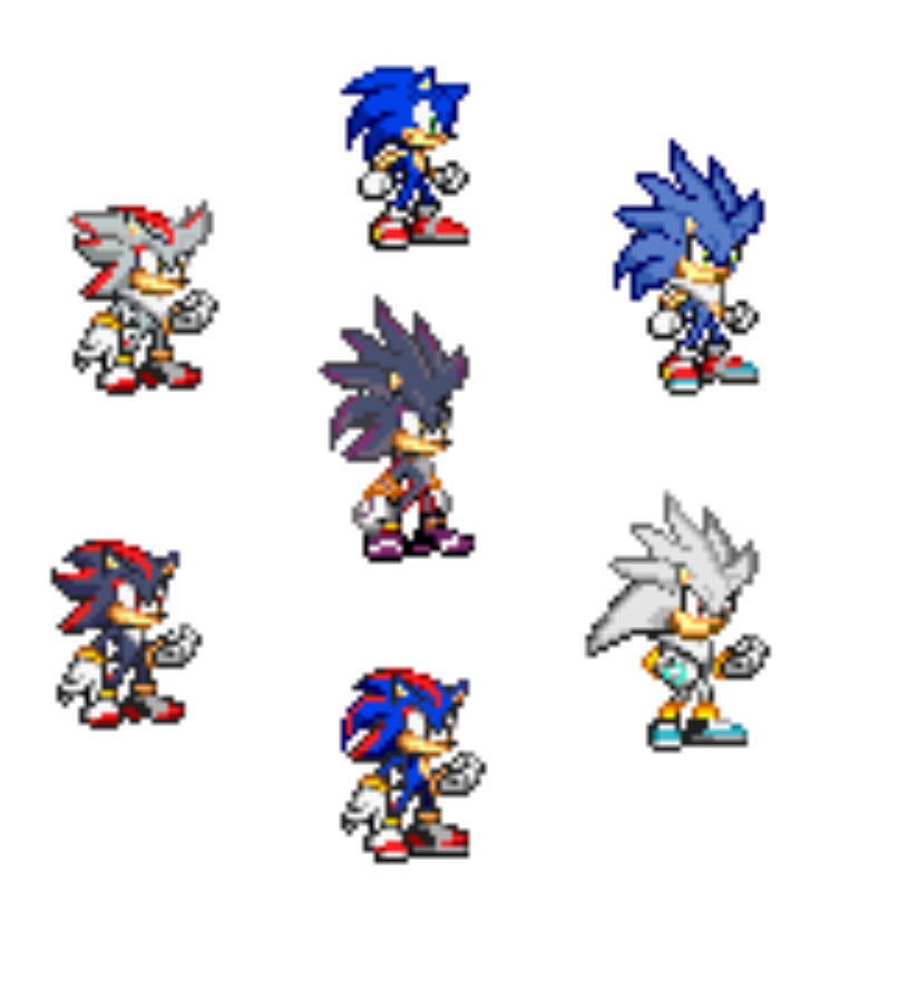 all sonic and shadow and silver Fusion Sprite by Bryan95549 on DeviantArt