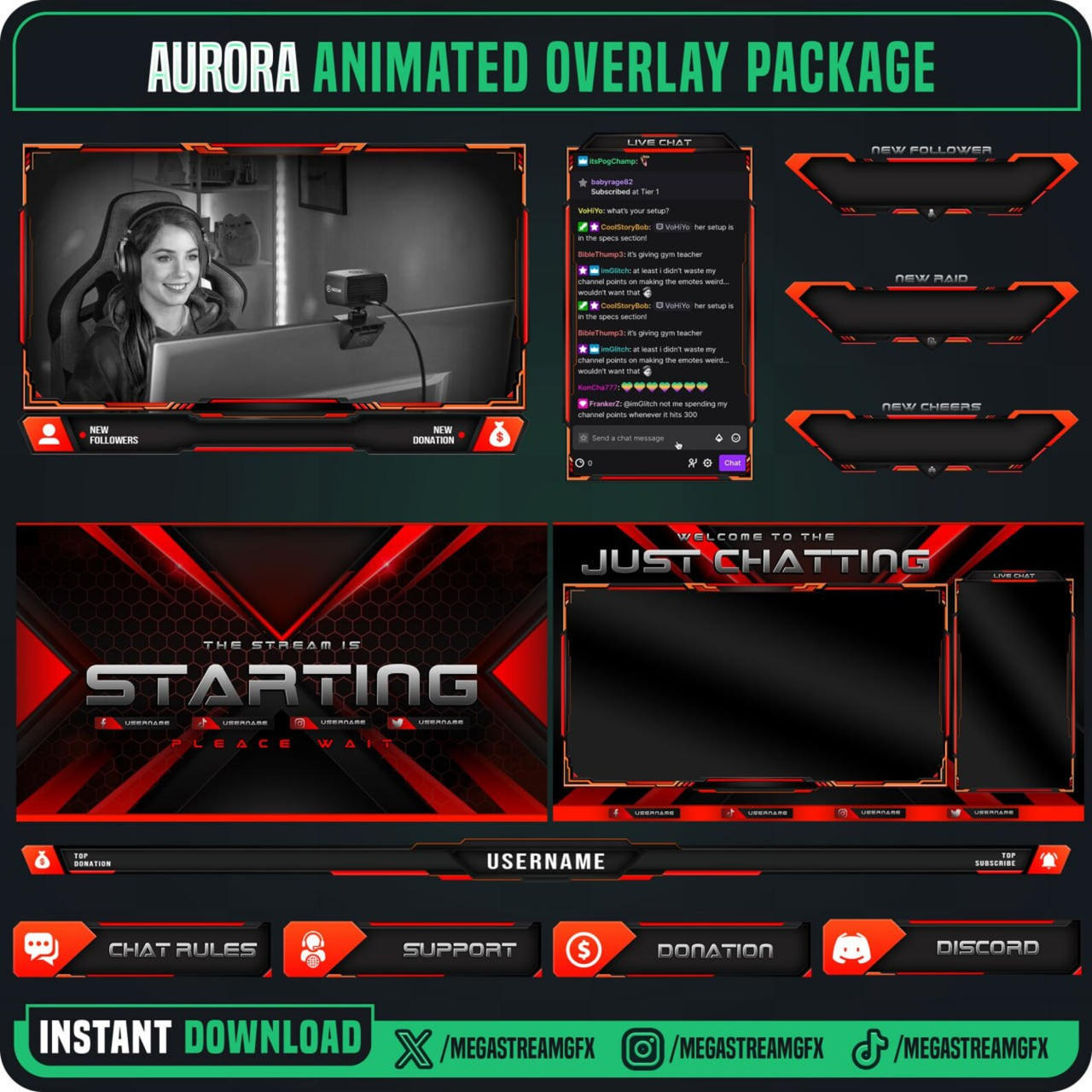 Stream Over Red Professional Red Stream Overlay by Megaxstreamgfx on DeviantArt