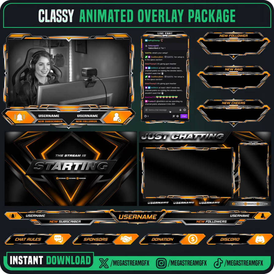 Orange Rapper Overlay Professional Clean Orange Overlay Pack by Megaxstreamgfx on DeviantArt