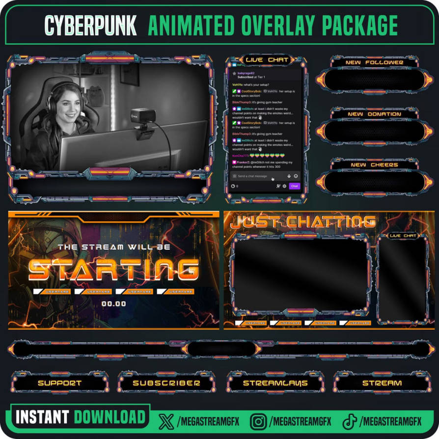 Ark Overlay Deviantart Cyberpunk Stream Overlay Package by Megaxstreamgfx on DeviantArt