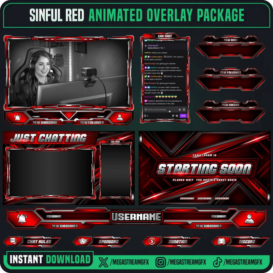 Red Clean Overlay Package - Clean Overlay by Megaxstreamgfx on DeviantArt