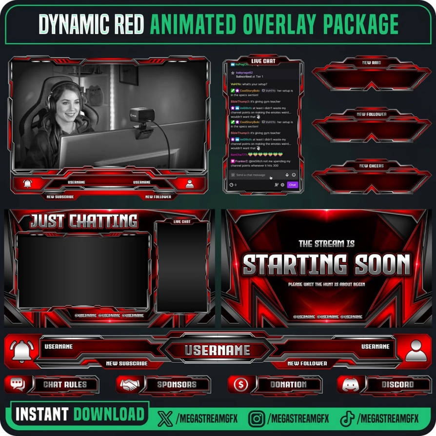 Professional Red Clean Overlay Pack by Megaxstreamgfx on DeviantArt