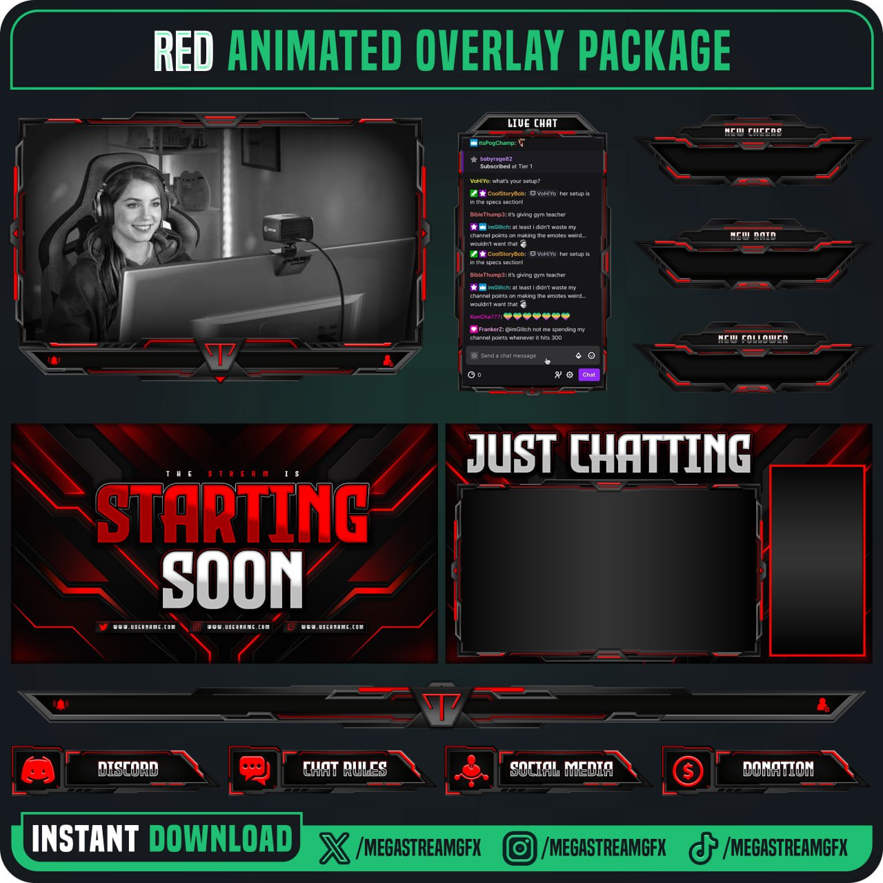 Red Stream Color Red Color Theme Stream Pack | Clean Overlay by Megaxstreamgfx on DeviantArt