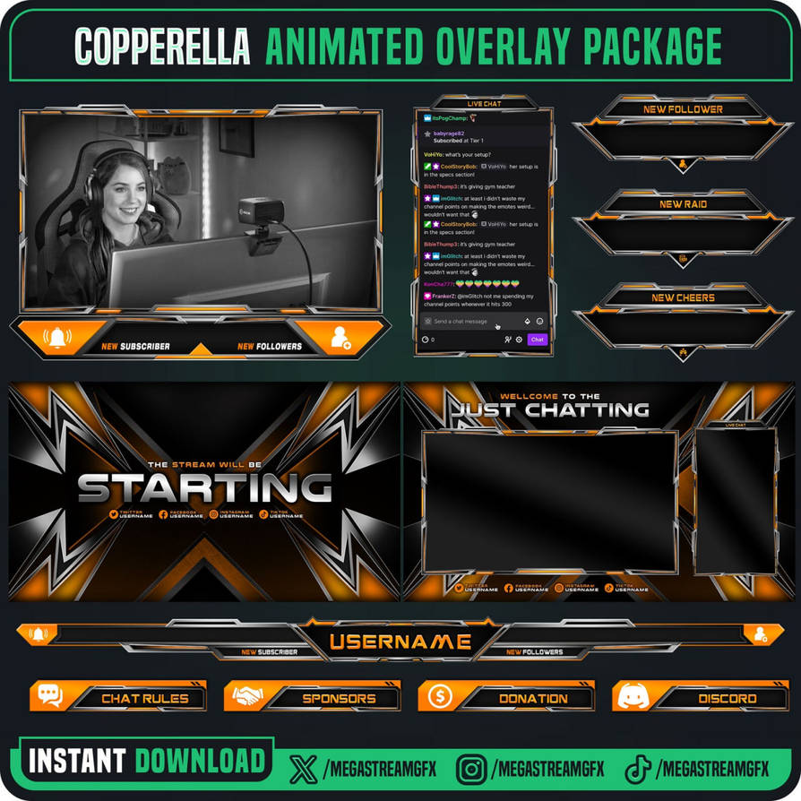 Orange Twitch Pack Overlay by Megaxstreamgfx on DeviantArt
