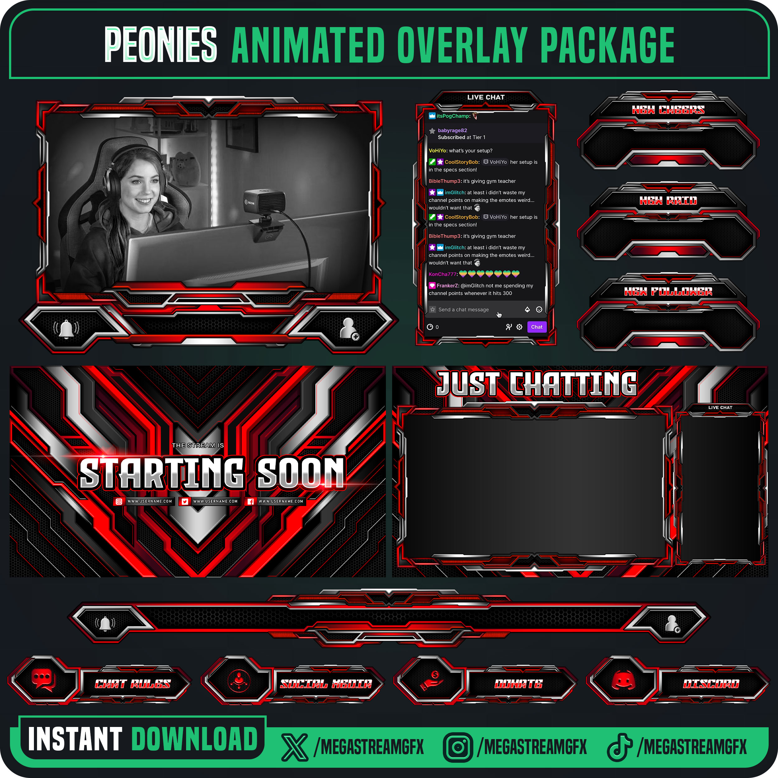 Red Stream Color Red Stream Overlay for Twitch by Megaxstreamgfx on DeviantArt