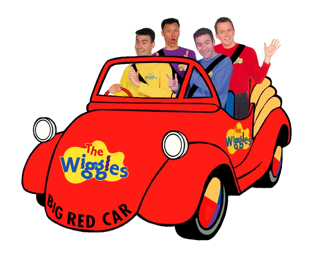 OG Wiggles 2001 Cartoon Big Red Car Pose Original by
