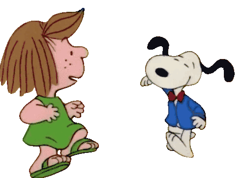 Peppermint Patty and Snoopy Dancing Sticker by Disneyfanwithautism on ...