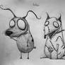 Courage The Cowardly Dog and Sparky Sketch.