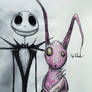 Jack Skellington befriends The Easter Bunny.